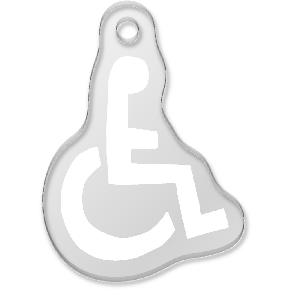 'Wheelchair Symbol' Shaped Acrylic Keyring (AK00022061)