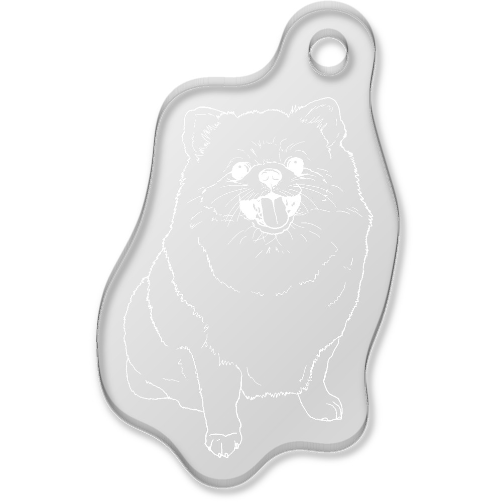 'Pomeranian Dog' Shaped Acrylic Keyring (AK00065420)