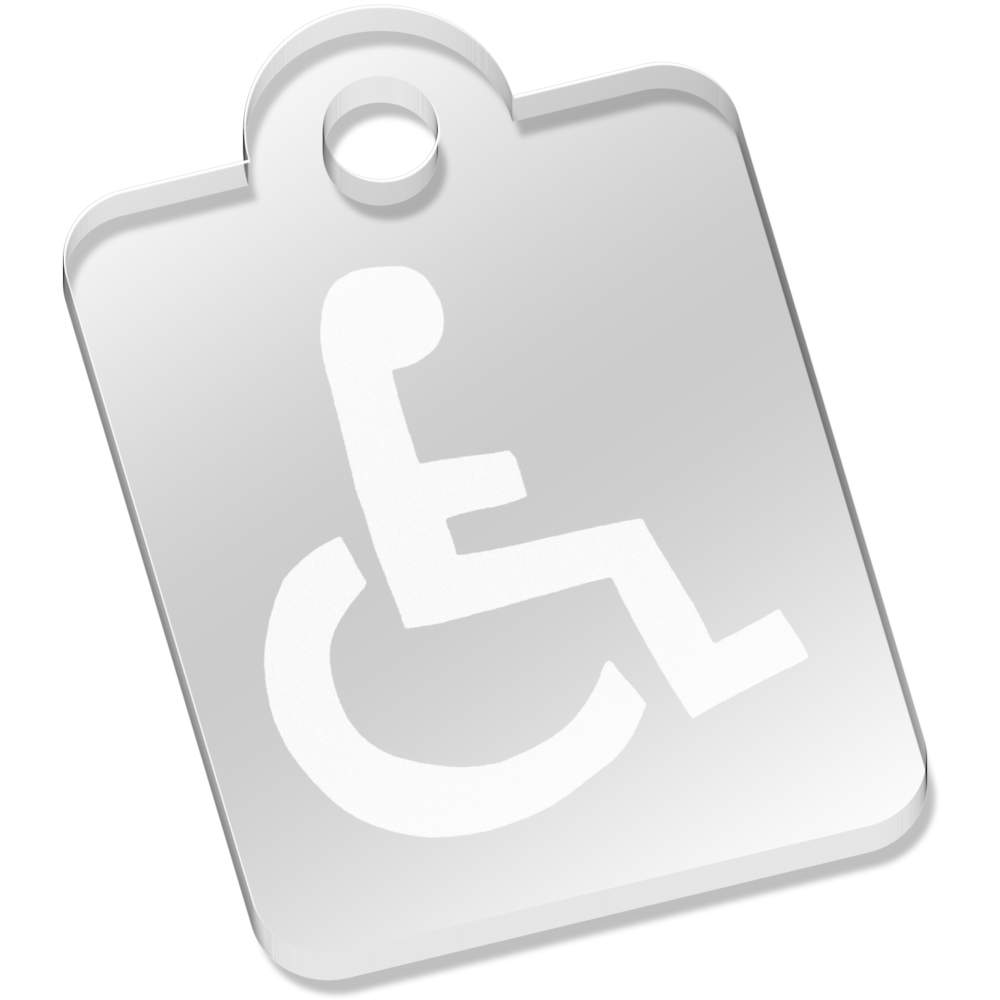 'Wheelchair Symbol' Clear Acrylic Keyrings (AK010395)