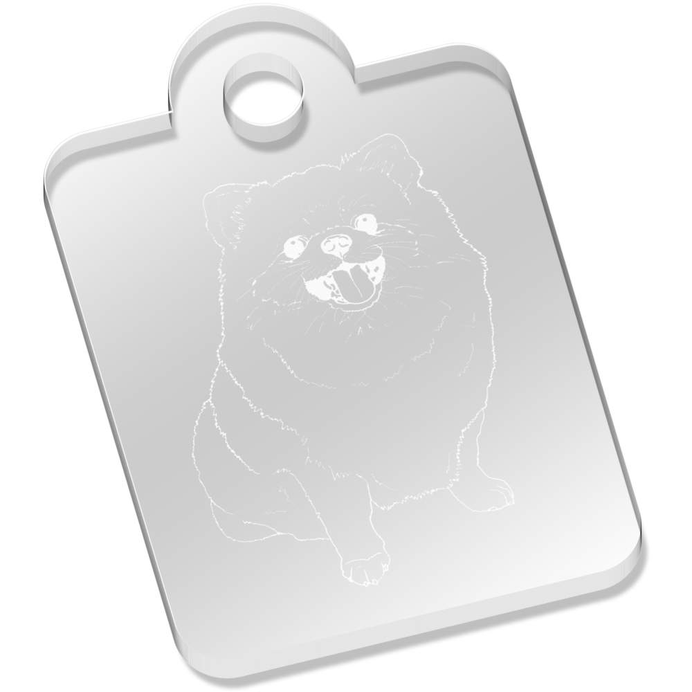 'Pomeranian Dog' Clear Acrylic Keyrings (AK028641)