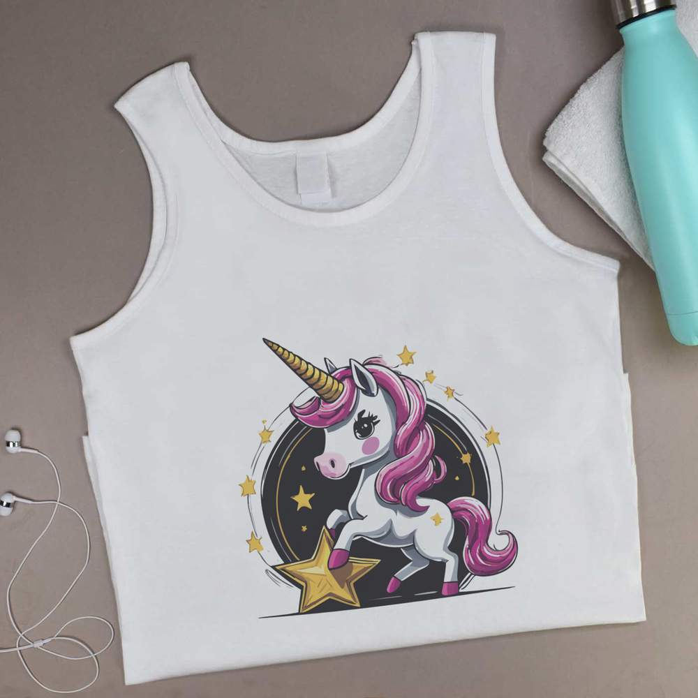 'Unicorn Riding  And A Star ' Adult Vest / Tank Top (AV045332)