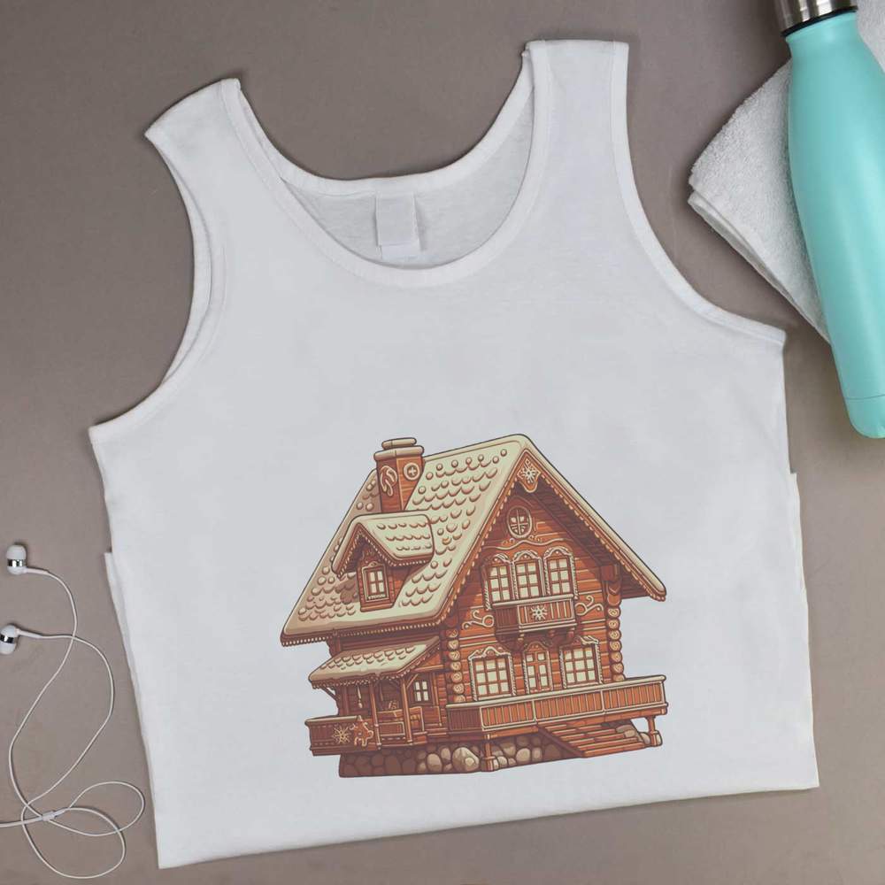 'Gingerbread Swiss Chalet' Adult Vest / Tank Top (AV049590)