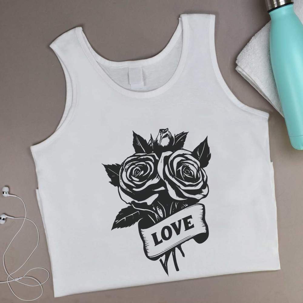 'Love with Roses' Adult Vest / Tank Top (AV052028)