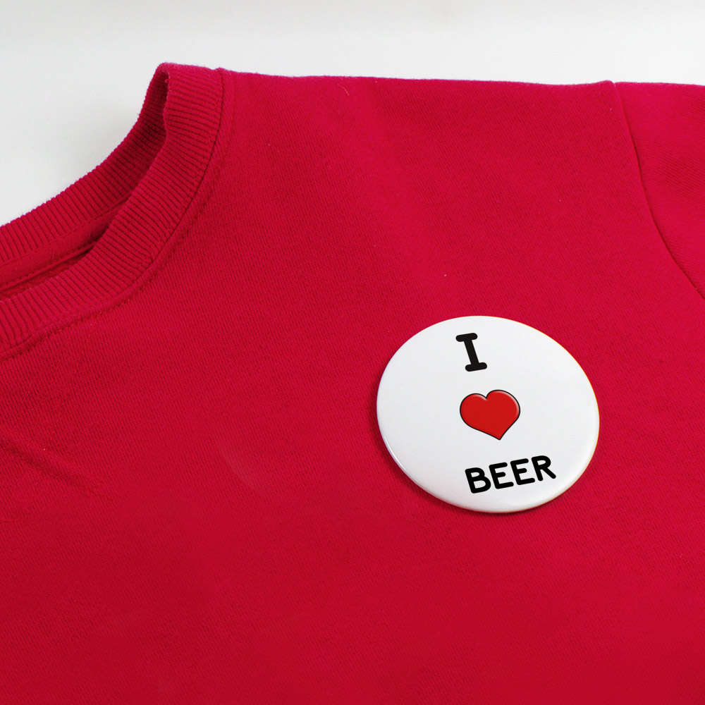 'I Love Beer' Button Pin Badges (BB033314)