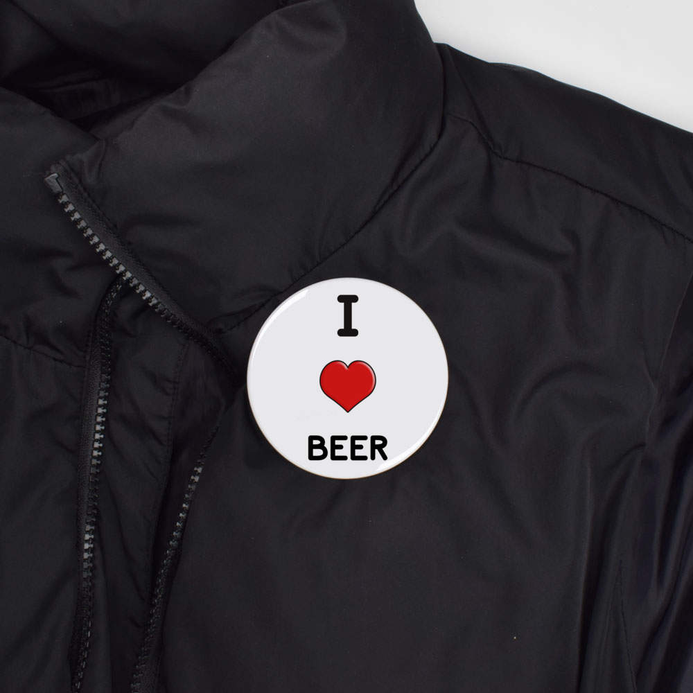 'I Love Beer' Button Pin Badges (BB033314)