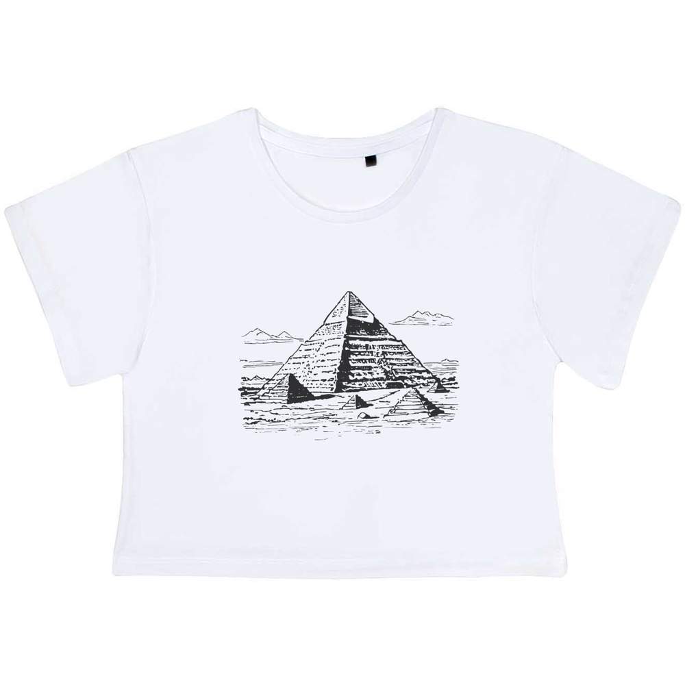 'Ancient Pyramids ' Women's Cotton Crop Tops (CO048109)