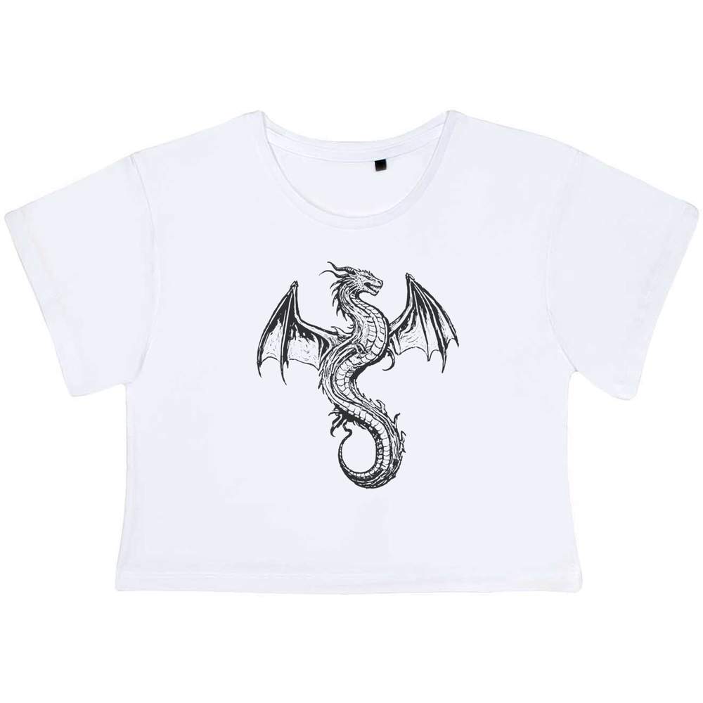 'Ancient Wyrm' Women's Cotton Crop Tops (CO049278)