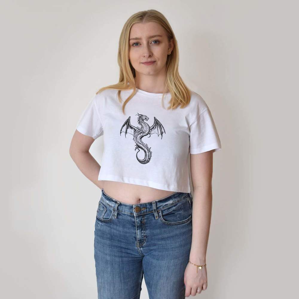 'Ancient Wyrm' Women's Cotton Crop Tops (CO049278)