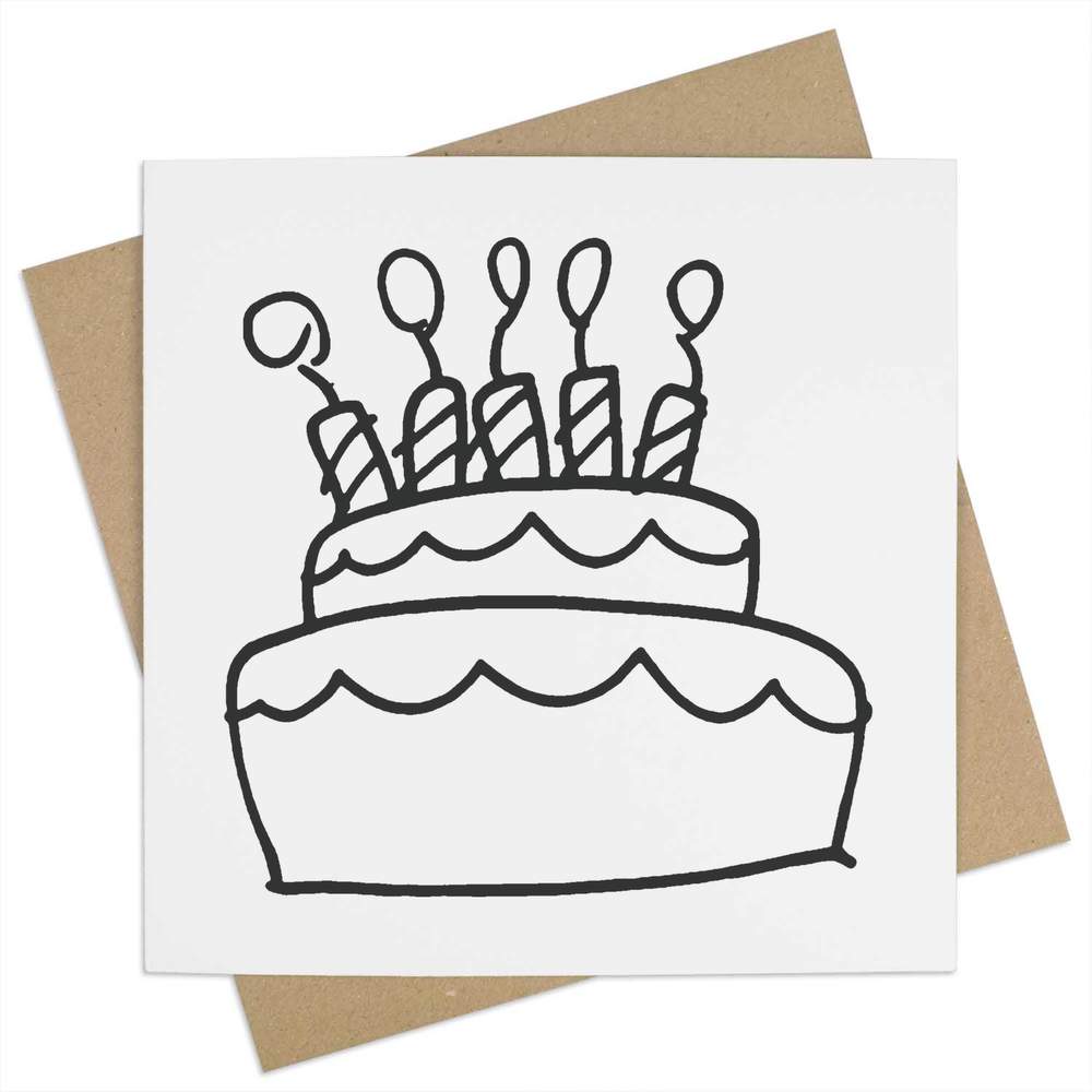 'Birthday Cake' Blank Greeting Card (GC00013932) | eBay