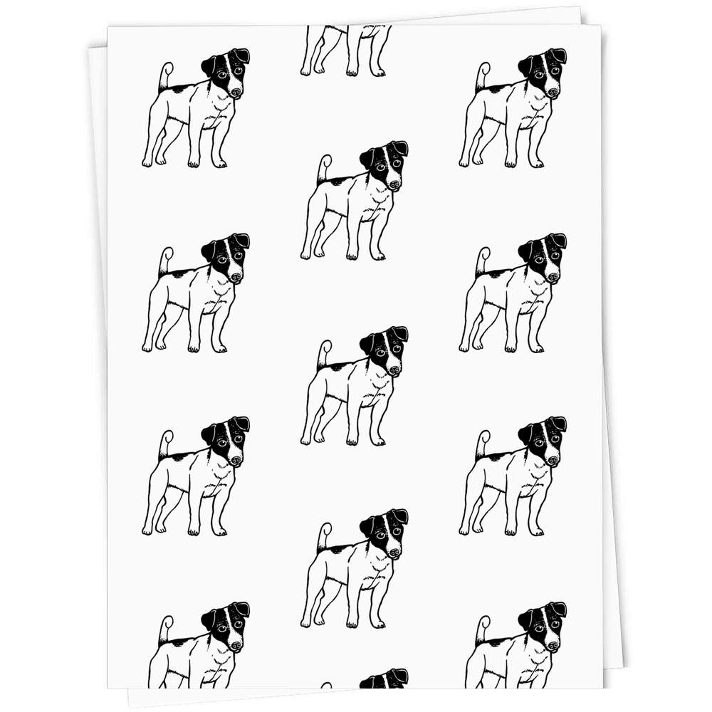 Jack Russell Gift Wrap. Large or Small Gift Wrapping Paper Matching Gift  Tag if Required. STANDARD SIZE 50cm X 70cm-or A3 