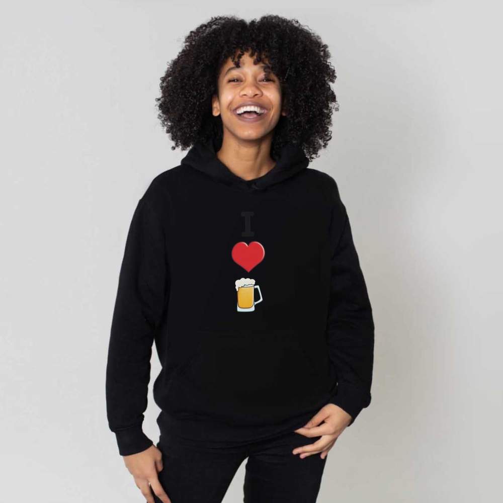 'I Love Beer' Adult Hoodie / Hooded Sweater (HO033239)