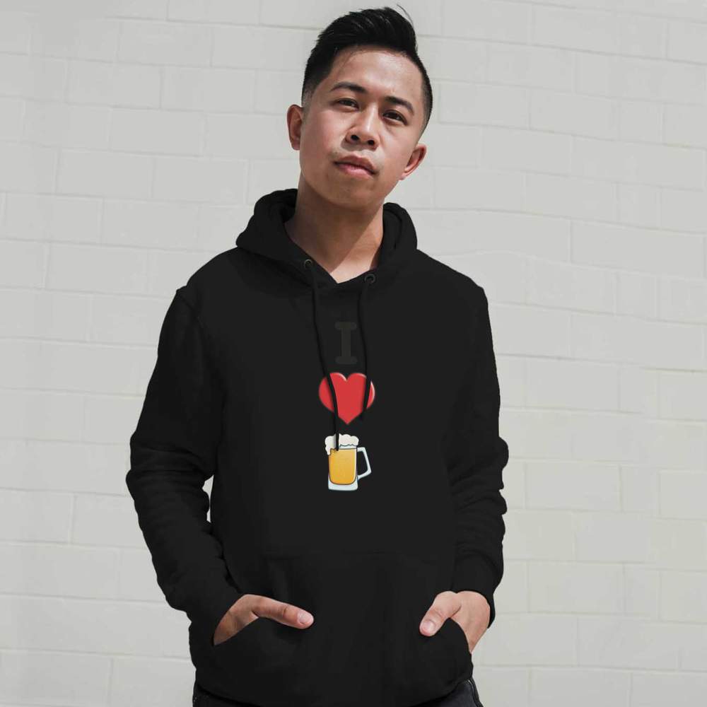 'I Love Beer' Adult Hoodie / Hooded Sweater (HO033239)