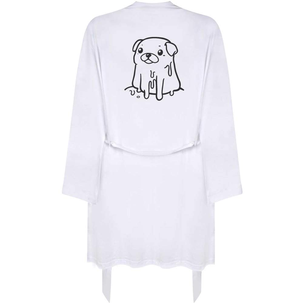 'Melting Pug ' Adult Dressing Robe / Gown (RO047287)