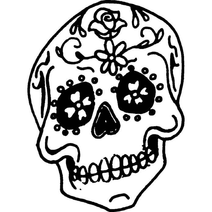 A8 Sugar Skull Unmounted Rubber Stamp RS00017187