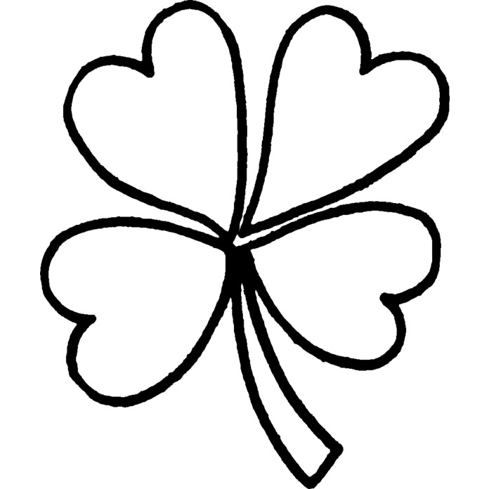 'four Leaf Clover' Unmounted Rubber Stamp (rs014698) 