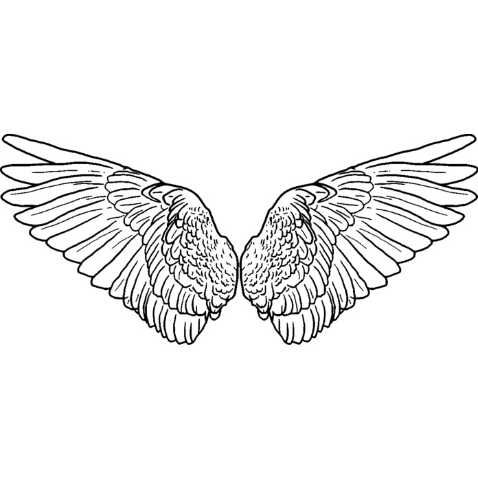 Angel Wings Unmounted Rubber Stamp RS029728