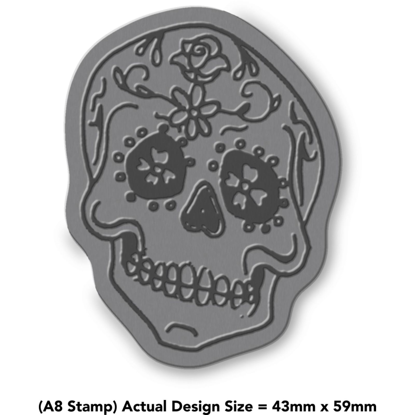 A8 Sugar Skull Unmounted Rubber Stamp RS00017187