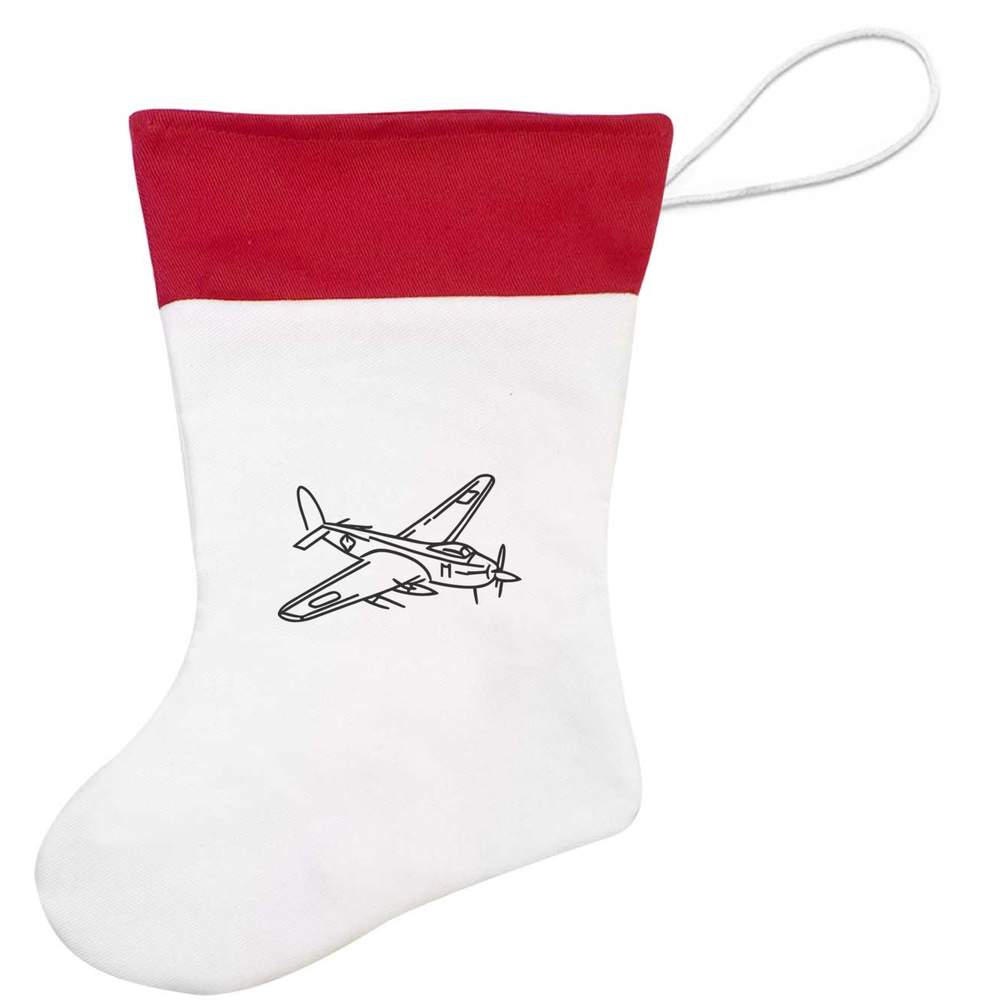 Vintage Airplane Christmas Stocking