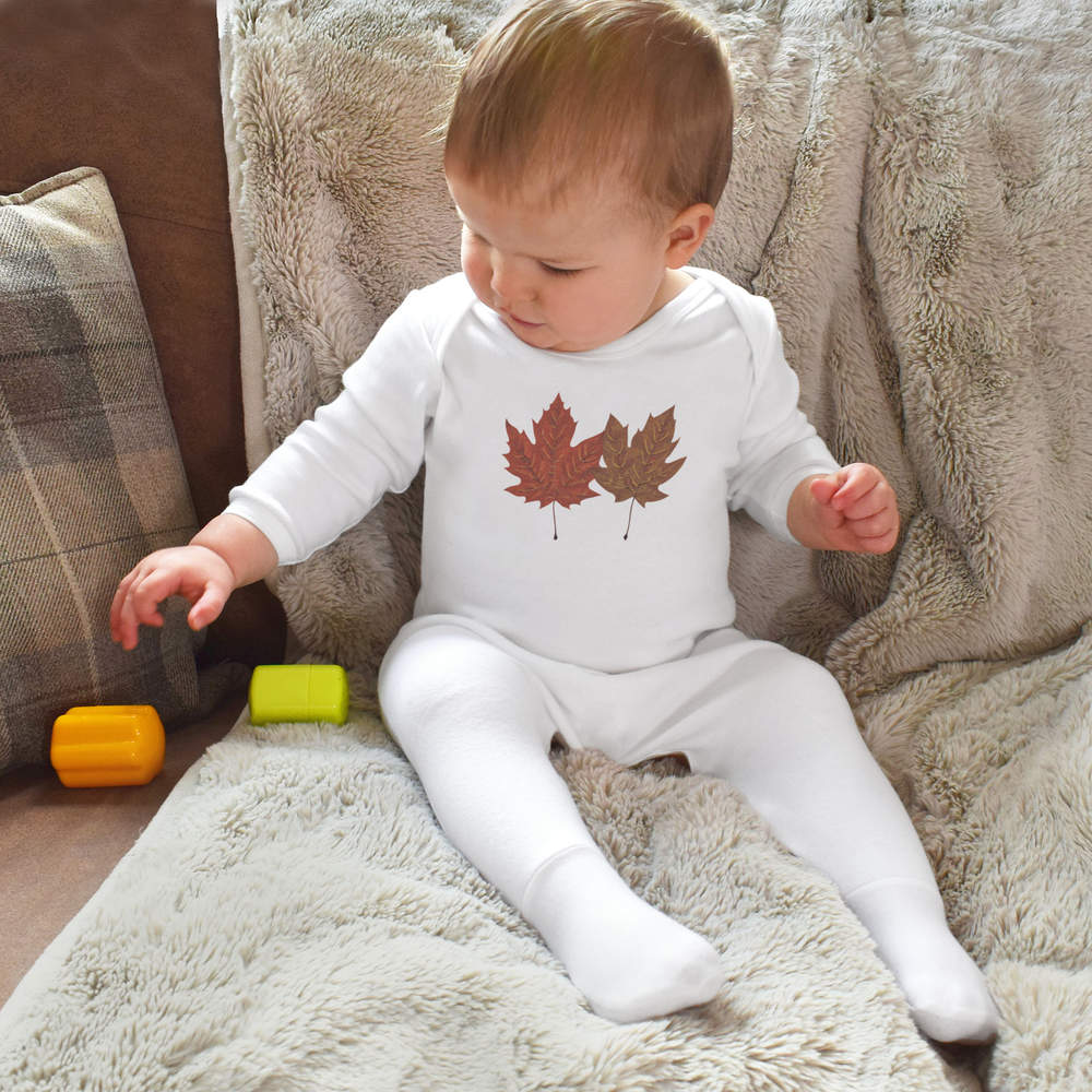 'Autumn Leaves' Baby Romper Jumpsuits / Sleep suits (SS044254)