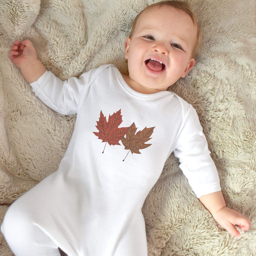 'Autumn Leaves' Baby Romper Jumpsuits / Sleep suits (SS044254)