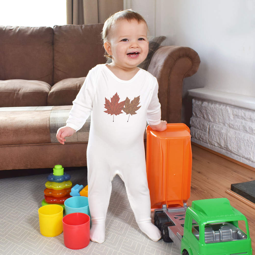 'Autumn Leaves' Baby Romper Jumpsuits / Sleep suits (SS044254)