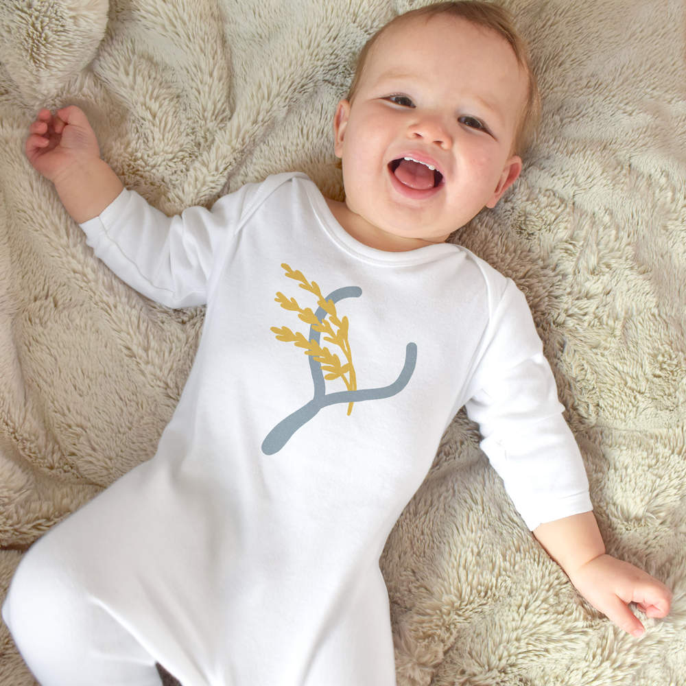 'Blessed With a Good Harvest of Corn' Baby Sleepsuits (SS044802)