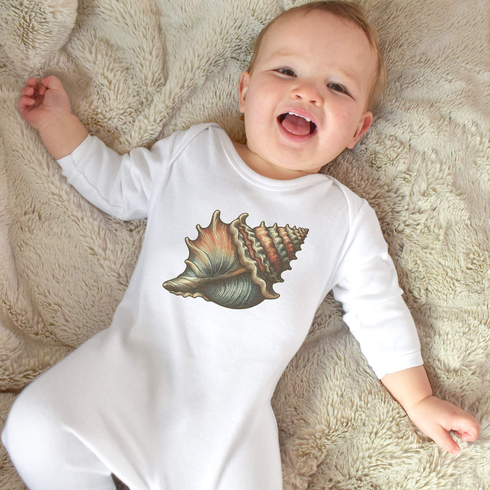 'Sea Shell' Baby Romper Jumpsuits / Sleep suits (SS049705)