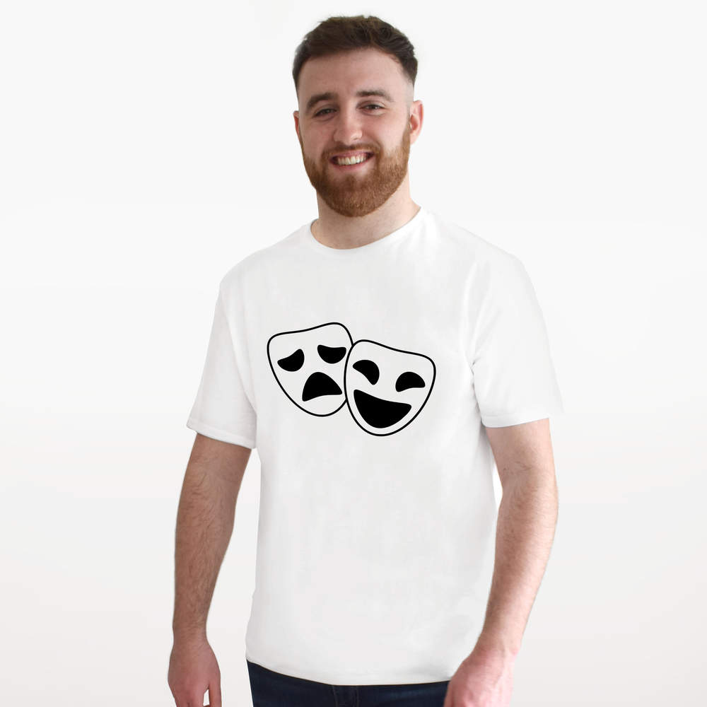 'Comedy & Tragedy Masks' Men's / Women's Cotton T-Shirts (TA017139)