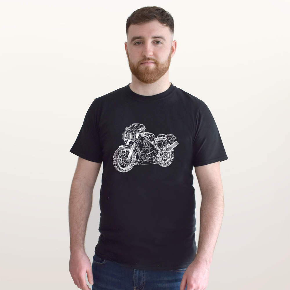 'Wireframe Superbike' Men's / Women's Cotton T-Shirts (TA013304)