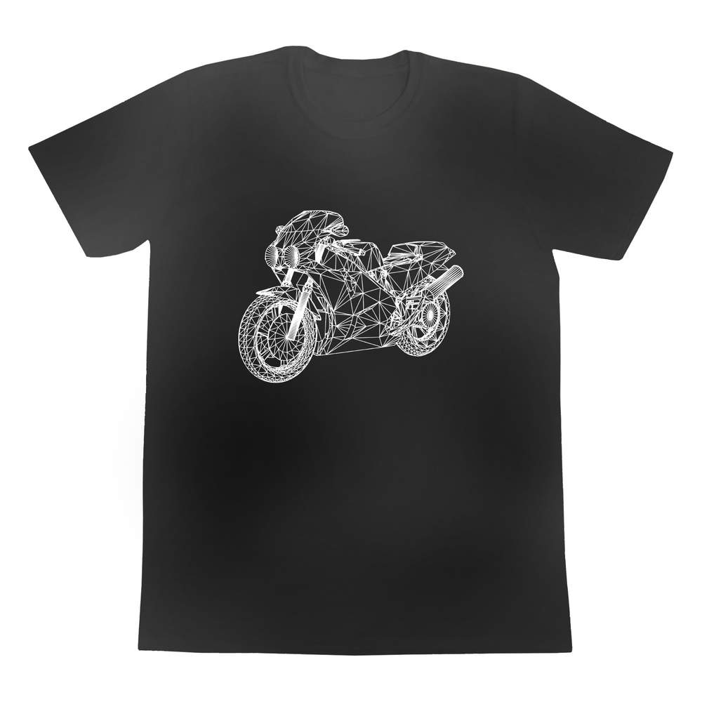 'Wireframe Superbike' Men's / Women's Cotton T-Shirts (TA013304)