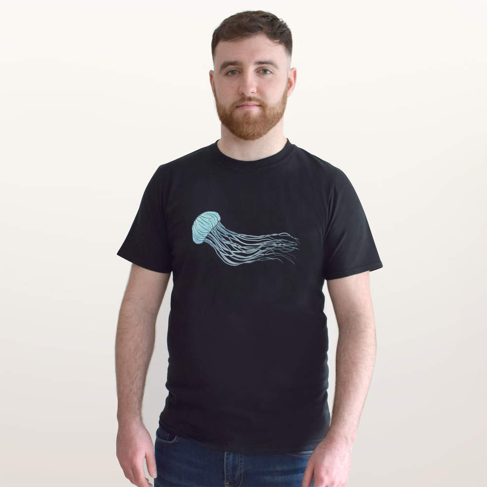 'Blue Swimming Jellyfish' Men's / Women's Cotton T-Shirts (TA030599)