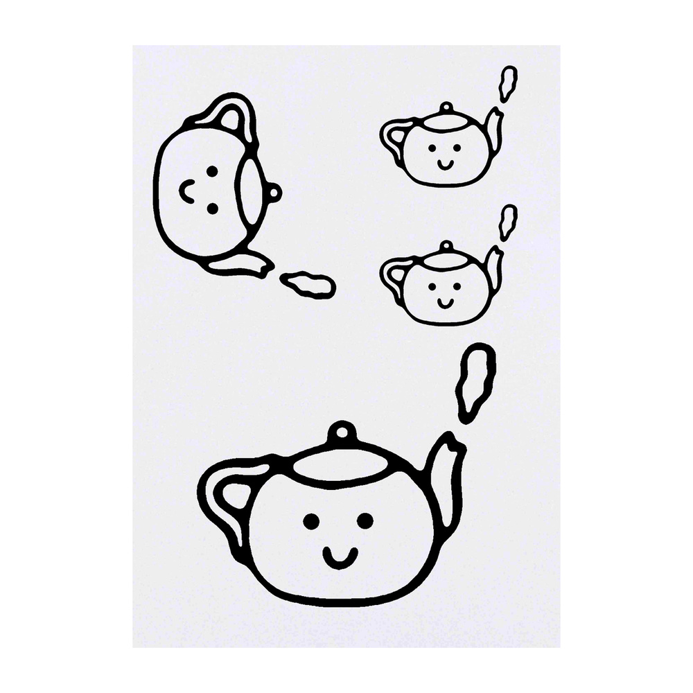 Teapot and tea cups - traditional tattoo pack