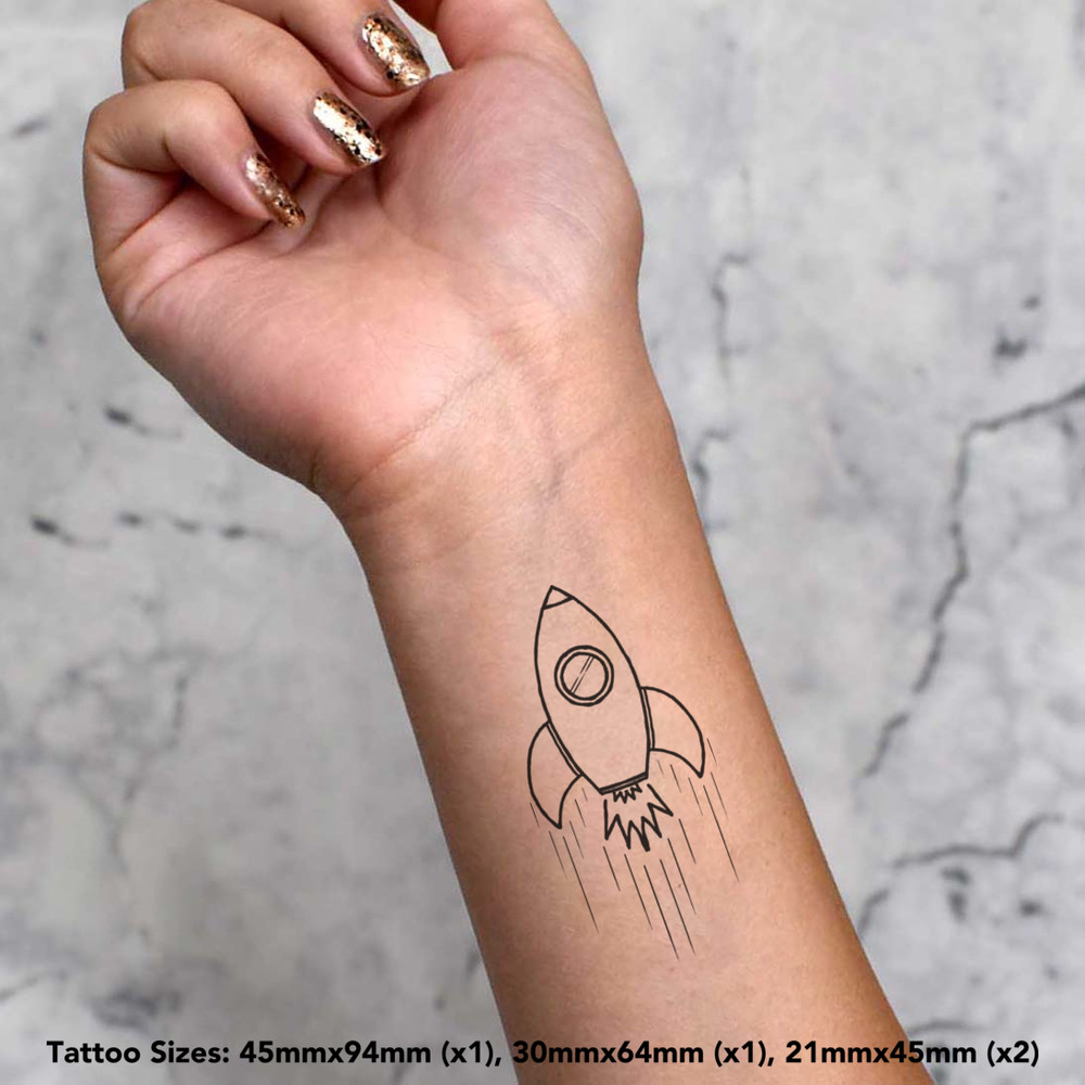 Buy Rocket Temporary Tattoo set of 3 Online in India - Etsy