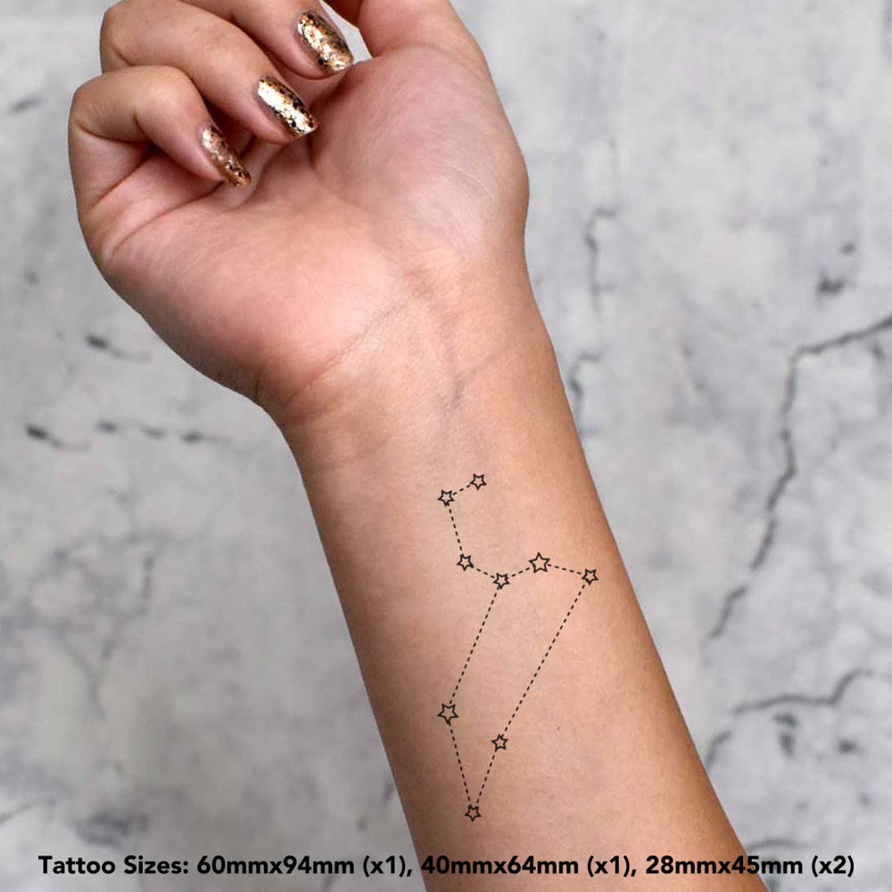 Leo constellation stars over the mountains and the moon tattoo. Sign  constellation minimalist simple sma… | Small forearm tattoos, Trendy tattoos,  Minimalist tattoo
