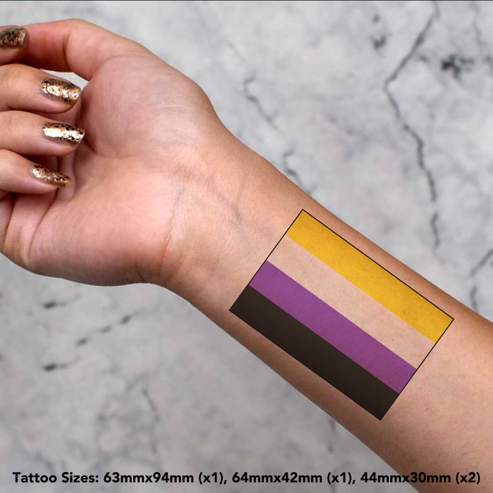 4 X Non Binary Pride Flag Temporary Tattoos To00014733 0982