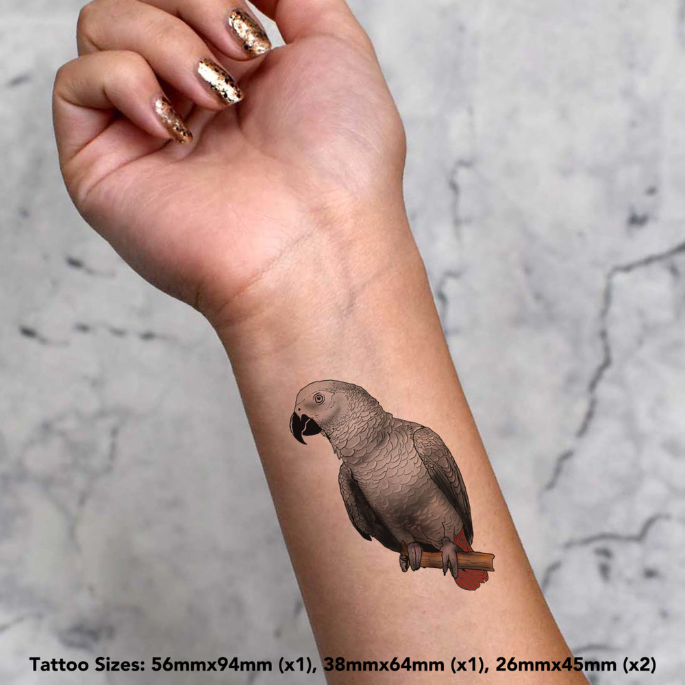 Buy African Grey Parrot Tattoo Greeting Card Online in India  Etsy