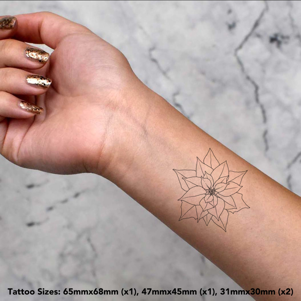 Poinsettia arm tattoo. | Flower tattoo shoulder, Arm tattoo, Flower tattoo  arm