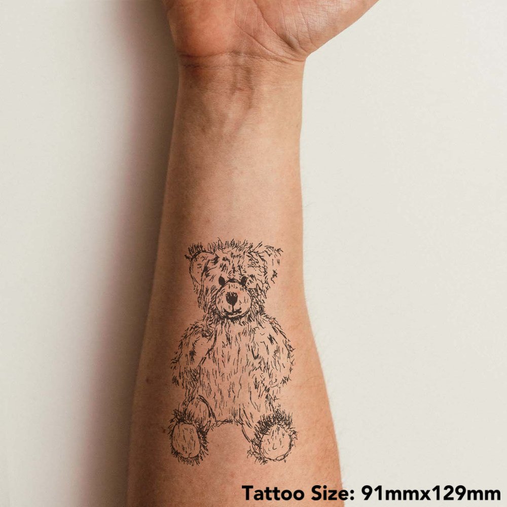 Geumxl Cute Black Bear Design Waterproof Temporary Tattoo Ladies Men B |  Teddy bear tattoos, Temporary tattoo sleeves, Fake tattoos