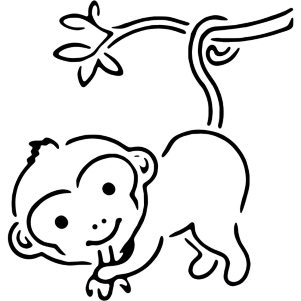 A4 'Monkey In A Tree' Wall Stencil / Template (WS00003365)