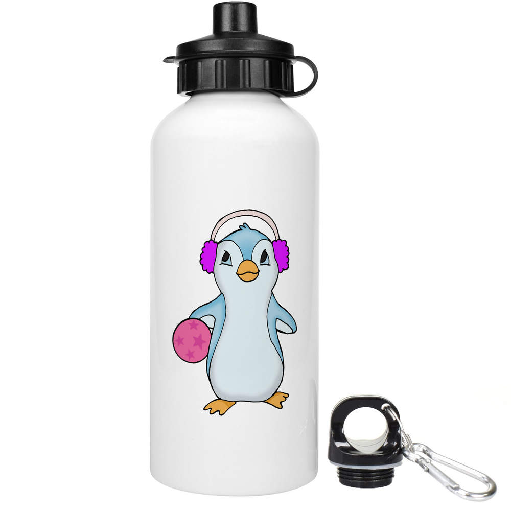 'Baby Penguin with Ball & Headphones' Reusable Water Bottles (WT025944)